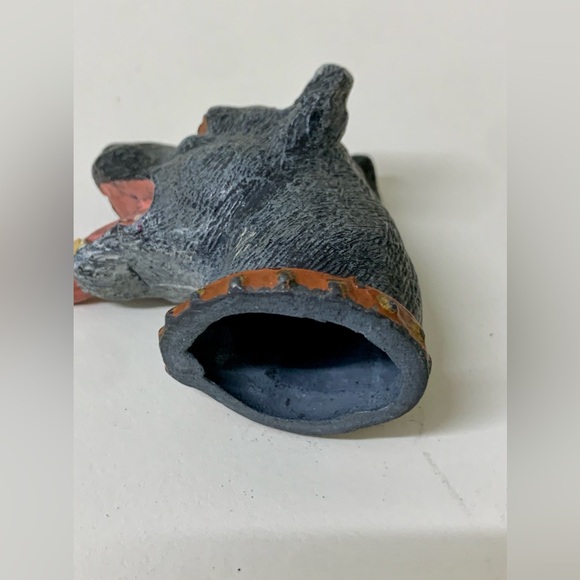 Antique Heavy Metal Decorative Figural Dog Head Cane Topper Cap Brutalist - Picture 7 of 16